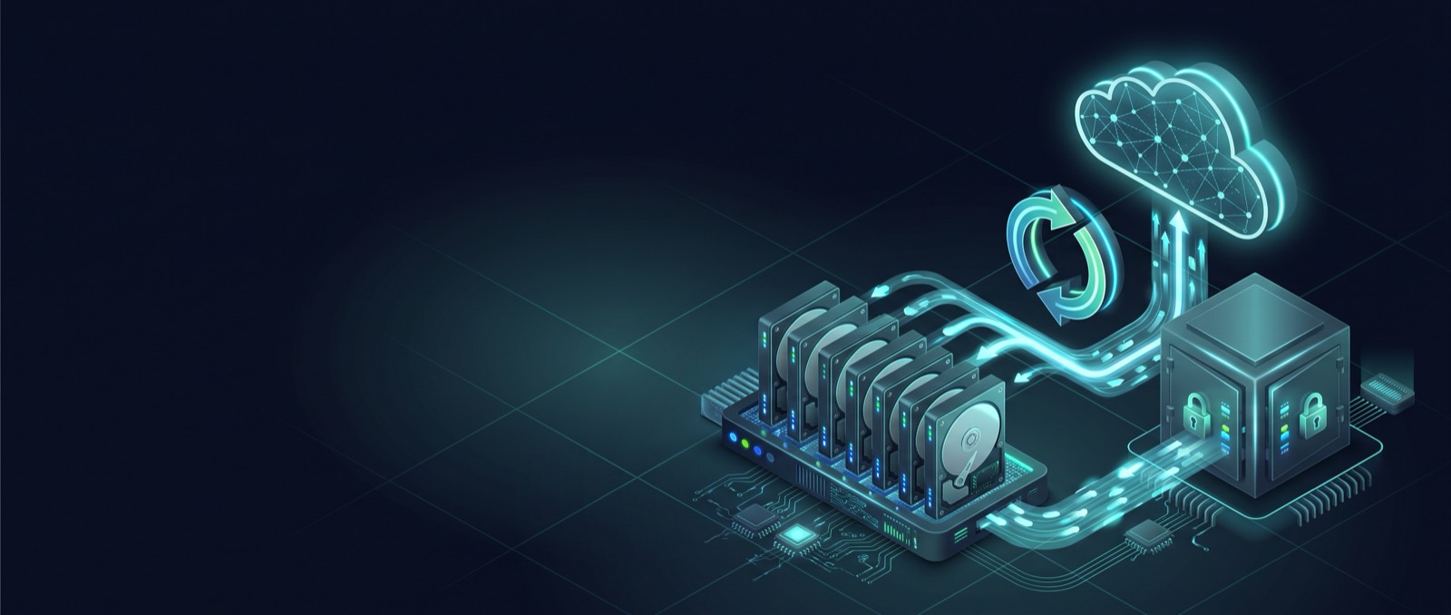 Ilustración: discos en RAID y copias de seguridad
